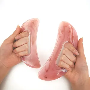 Gua Sha เครื่องมือนวดพร้อมด้ามจับ,เครื่องมือขูดเรซินสำหรับนวดหลังคอหน้าขาระบายน้ำเหลืองกำจัดเซลลูไลท์