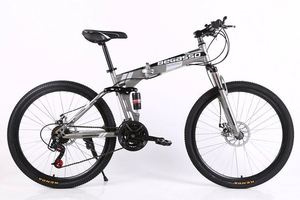 Bicicleta de Montaña Plegable de 24/<span class=keywords><strong>26</strong></span> Pulgadas con Doble Amortiguación, 24 Velocidades, Cuadro de Acero con Suspensión Trasera, Frenos de Disco, Llantas de Aleación de Aluminio para Uso Urbano - Product Image 2