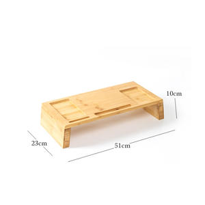 Support de moniteur moderne en bambou avec organisateur de rangement pour ordinateur et ordinateur portable dans le <span class=keywords><strong>bureau</strong></span>, la chambre ou l'école - Product Image 1