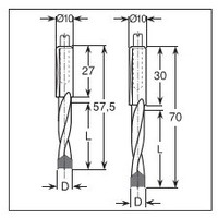 Brocas de Carburo P056M6277L HW con Espuelas Redondas y 2 Dientes para Paneles de Madera Maciza y Laminados, Hechas en Italia