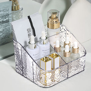 Acrylic Cosmetic Storage <b>Box</b> Water Ripple Design Large Capacity Desktop Organizer For <b>Makeup</b> Skincare Products - Product Image 3