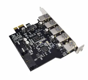 Stok USB 3.0 PCI-E genişletme kartı 7 Port adaptörü kart 5 port 19PIN üçüncü nesil D720201 çift çip ile