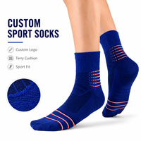 Chaussettes de sport en coton doux à logo personnalisé, chaussettes pour hommes en tissu éponge personnalisables