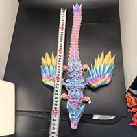 Dragón Volador Occidental Impreso en 3D de 42 cm, Dragón Alado Articulado con Efecto de Cristal, Decoración con Temática Animal de Cine y Televisión