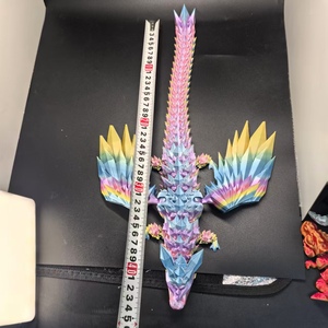 Dragón Volador Occidental Impreso en 3D de 42 cm, Dragón Alado Articulado con Efecto de Cristal, Decoración con Temática Animal de Cine y Televisión - Product Image 3