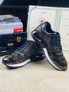 Zapatos de Lujo de Piel de Cocodrilo Genuina para Hombre |   Suela Gruesa con Amortiguación |   Zapatillas Deportivas Transpirables Antideslizantes para Caminar - Product Image 5