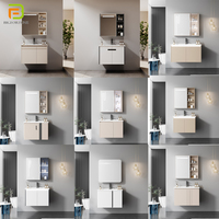 Ensemble de meubles-lavabos de salle de bain en acier inoxydable étanche, vente en gros d'usine, pour projets de meubles de salle de bain muraux