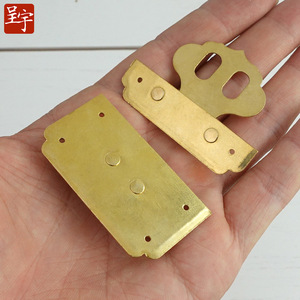 Cerradura de placa cuadrada de latón sin llave, estilo chino, para puertas de armario, fácil instalación - Product Image 4