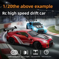 Coche de Carreras RC a Escala 1/20, Modelo de Vehículo Energético, con Luces, 4WD, Alta Velocidad, Control Remoto, Juguete Deportivo Eléctrico