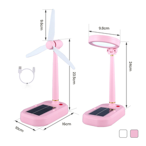 NEW 2-in-1 Solar Fan <b>Desk</b> Lamp <b>Study</b> Reading Emergency Solar Powered & USB Rechargeable Cordless Led Table Lamp with Fan Lamp - Product Image 6