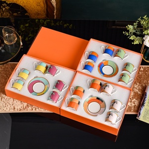 Modern Ceramic Coffee & <b>Tea</b> <b>Set</b> With Horse Pattern Orange Color Durable Design For Afternoon <b>Tea</b> - Product Image 3