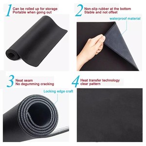 Alfombrilla de ratón para juegos impermeable negra con sublimación de colores grande <span class=keywords><strong>XX</strong></span> personalizada Borde de costura de Anime para alfombrilla de escritorio grande Playmat ordenador - Product Image 6