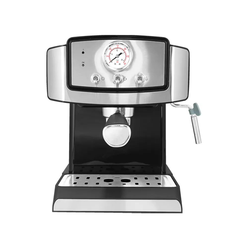 ماكينة صنع القهوة الإيطالية Espresso Cappuccino Mocha من الفولاذ المقاوم للصدأ 20 بار آلة صنع القهوة مع خزان ماء يمكن فصله تلقائيًا