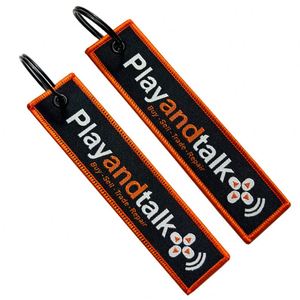 2025 Wholesale Personalized Cartoons <b>Custom</b> Logo Embroidery Fabric Woven <b>Key</b> Airplane Jet Tag Embroidered Keychain - Product Image 2