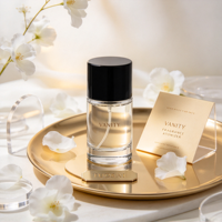 Flacon de parfum en verre rond transparent de 50 ml avec pompe pulvérisatrice, conteneur de parfum, emballage cosmétique avec logo personnalisé