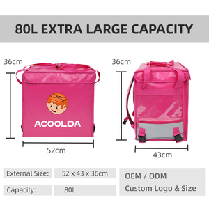 กระเป๋าเป้ส่งอาหารแบบพับได้ กันน้ำ ทนทาน ขนาดใหญ่ ลายตัวอักษร  วัสดุ 420D/PVC พร้อมซิป สำหรับฟู้ด<span class=keywords><strong>แพนด้า</strong></span> - Product Image 4