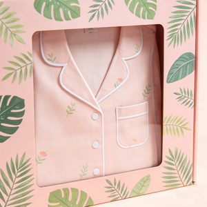 กล่องไปรษณีย์สำหรับจัดส่งชุดนอนสไตล์รีสอร์ทชายหาดสีชมพู ทำจากกระดาษคราฟท์คุณภาพสูง - Product Image 3