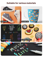 Ensemble de stylos marqueurs permanents à base d'eau pour enfants, 10 couleurs, effet pailleté métallique, stylos de couleur pour kit de marqueurs artistiques