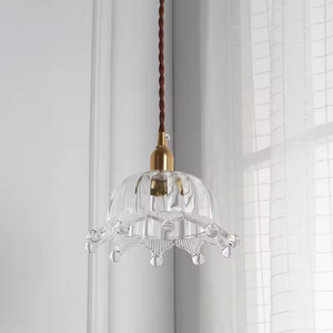 โคมไฟแขวนเพดานทำจากแก้วสีขาวสำหรับห้องนอน - Product Image 1