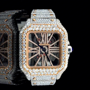 Reloj de Lujo con Diamantes de Moissanita de Corte Cuadrado para Hombre y Mujer, Caja de Acero Inoxidable, Pantalla Digital, Esfera de Cristal, Cierre de Pulsera, Resistente al Agua - Product Image 1