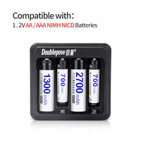 Chargeur de batterie USB avec écran LED intelligent, sortie 5W, 1 à 4 emplacements, pour piles rechargeables NiMH Ni-Cd AAA AA 1,2V avec câble USB