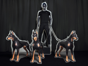 Maniquí de Perro de Fibra de Vidrio <span class=keywords><strong>Dober</strong></span>, Blanco Mate, Modelo de Exhibición de Perro en Pie y Sentado, Cuatro Patas Desmontables para Escaparate de Tienda de Mascotas - Product Image 2
