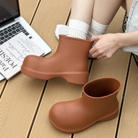 Bottes de pluie à semelle épaisse et tube bas tendance pour femmes, imperméables, antidérapantes, polyvalentes, pour usage extérieur, en EVA résistant à l'usure