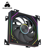 Ventilador de Chasis AntarcChill Negro de 120 mm, Alto Flujo de Aire, Silencioso, con Rodamiento Hidráulico PWM, Ventilador de Refrigeración para Computadora, Logotipo Personalizado