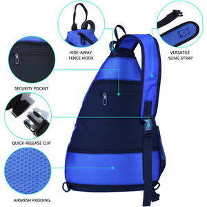 Pickleball กระเป๋าสะพายไหล่กระเป๋าใส่ไม้พาย,กระเป๋าใส่น้ำพร้อมตะขอแขวนสำหรับใส่ขวดน้ำ - Product Image 4