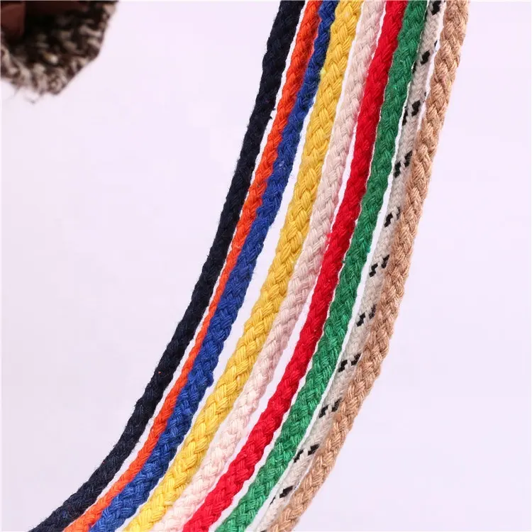 Оптовая продажа, новинка, горячая Распродажа, экологически чистая мягкая плетеная переработанная прочная цветная 8 плетеная хлопковая веревка