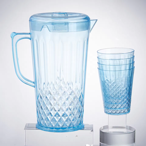 Jarra de plástico PS de gran <span class=keywords><strong>capacidad</strong></span> de lujo de 2500ML para beber, tetera, tetera, juego de jarra de agua con una <span class=keywords><strong>olla</strong></span>, cuatro tazas - Product Image 2