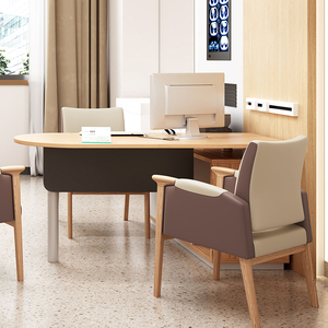 Bureau médical moderne, bureau <span class=keywords><strong>d</strong></span>'<span class=keywords><strong>examen</strong></span> <span class=keywords><strong>pédiatrique</strong></span> pour patients externes, bureau de diagnostic du médecin, ensemble de bureau et de chaise, bureau de bureau en bois - Product Image 3