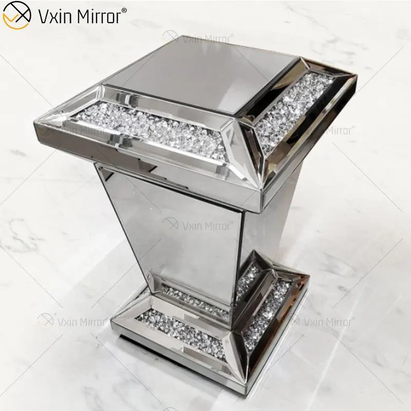 Vxin specchio WXF-725 moderno rettangolo diamante specchiato tavolino 3d specchio fine tavolo per soggiorno