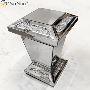 Vxin Miroir WXF-725 Moderne Rectangle Diamant miroir Côté Table 3d miroir fin table pour salon