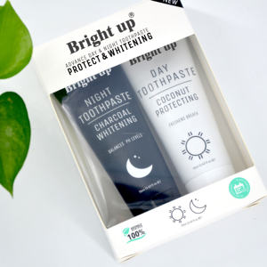 New Set Fluoride Free <strong>Teeth</strong> Whitening <strong>Coconut</strong> White <strong>Paste</strong> Black Charcoal Day and Night Toothpaste - Product Image 1