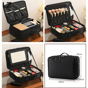 LZ <span class=keywords><strong>Travel</strong></span> Waterproof S/<span class=keywords><strong>M</strong></span>/L Makeup Bag Organisateur de toilette en nylon avec pochette à poignée séparatrice pour femmes Purse Daily Use - Product Image 4