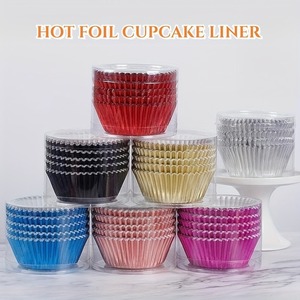 Aluminum Foil Cake Cups Round Oven Safe PE Coated Disposable Baking Molds For Cupcakes - Product Image 2