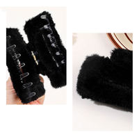 11cm velours carré en peluche Haarklammer coréen doux moelleux couleur unie griffe de requin mignon Rectangle creux mode cheveux accessoires