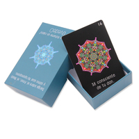 Cartes de Tarot d'anges, pièces, cartes de Tarot universelles dorées Plateau d'impression en acrylique avec boîte, cartes Oracle de Moonology anglais