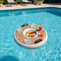 Aufblasbare Schwimmende Poolbar Wasserdichter Verschleißfester Aufblasbarer Bartisch mit Stauraum für Schwimmbad Spa Strand