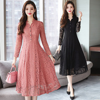 Women's Long Sleeve Lace Midi Dresses, Summer Clothes