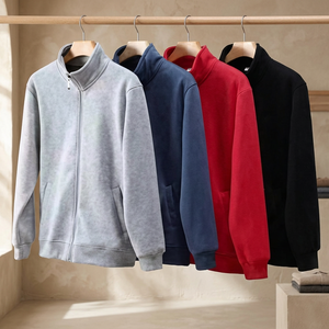 Sweat-shirt zippé personnalisé pour homme en polyester 300g, coupe ample, col montant, décontracté, pour l'automne, OEM - Product Image 3