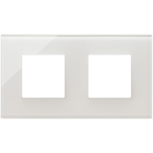 Milk White Wall <b>Switch</b> <b>Plate</b> 2 Gang 20mm Length 11.4mm Width 3.2mm Height - Product Image 1