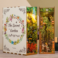 Набор для самостоятельной сборки миниатюрного книжного уголка Tonecheer Trade Only LED Secret Garden DIY Book Nook Kit, деревянная подставка для книг, для OEM, ODM и индивидуального брендирования