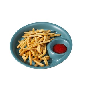 Wuhe Dumpling Plate With Sauce Dish Round Divided Plate For Breakfast And Snacks Solid Color Household Use - Product Image 5