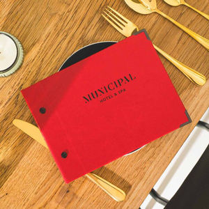 Porte-menu personnalisé en PU, couverture de menu A4 en cuir avec fixations à vis, dossier de menu de restaurant, porte-menu de vins - Product Image 1