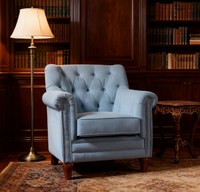 Solid Wood Leather Armchair Leisure Accent <strong>Chair</strong> Home Furniture <strong>Best</strong> <strong>Selling</strong> Brown Couch Living Room Sofa Retro Vintage Style