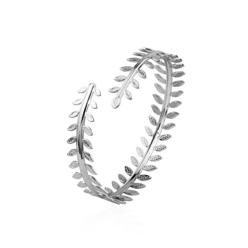 Bague de bras petite feuille en argent