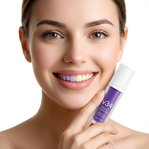 Pasta Dental Blanqueadora <span class=keywords><strong>V34</strong></span> Morada al por Mayor, Logotipo Personalizado, Espuma Correctora de Color Profesional para un Blanqueamiento Instantáneo - Product Image 1