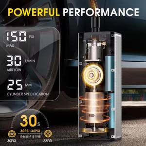 12 वी 35l/मिनट रिचार्जेबल 7800 माह बैटरी के लिए पोर्टेबल टायर इंफ्लेवेटर में प्लास्टिक नोजल <span class=keywords><strong>6</strong></span> नोजल शामिल है - Product Image 3